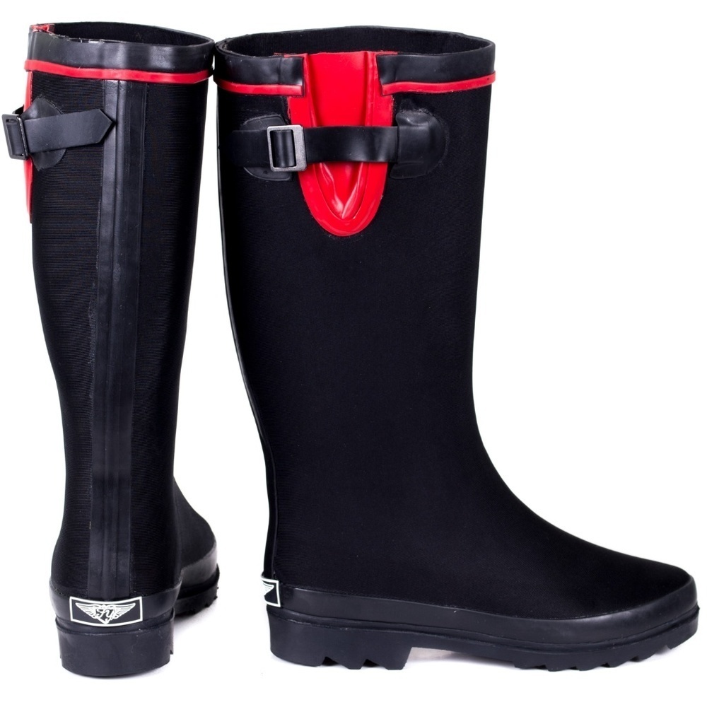 Women's Rainboots, Rubber Tall Matte Rain Boots, #RB-1907 Black Size 10